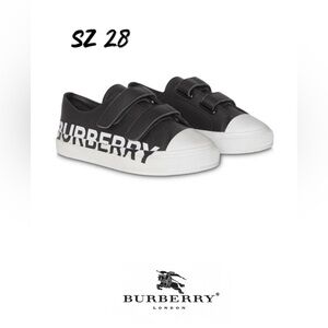 BURBERRY sz 28 / us 11 black white Logo Sneakers in Leather